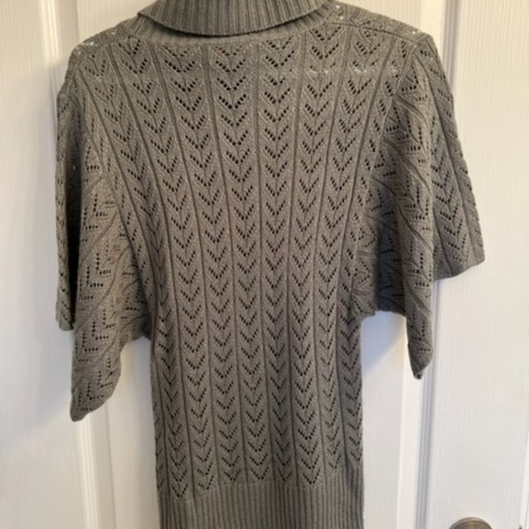 Grey cowl neck short sleeve sweater - Picture 3 of 3